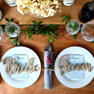 Wedding Table Decorations - Bride & Groom Names