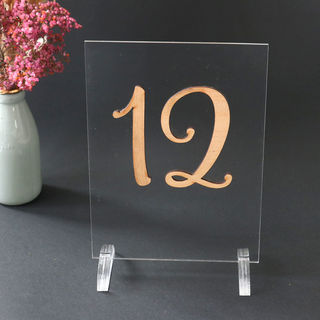Wood & Acrylic Table Number Signs