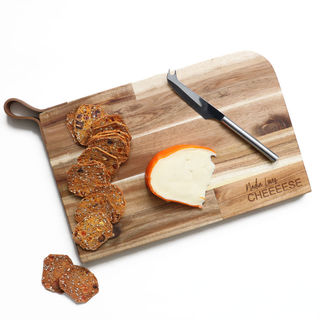 Personalised Cheese Board with Leather Handle