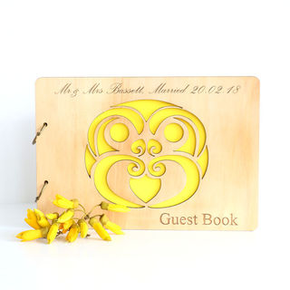 Engraved Wooden Guest Book - Tiki