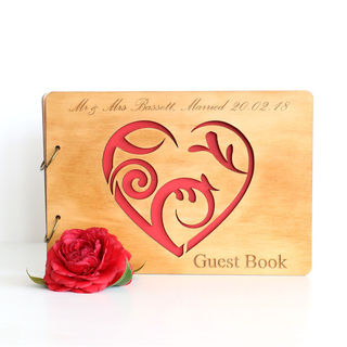 Wood Guest Book - Heart