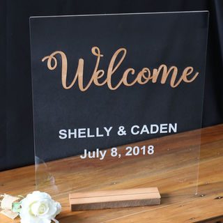 Wedding Welcome Sign - Wood & Acrylic