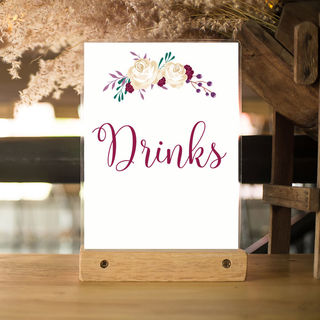 Drinks Poster A4 - Cream Rose Garland