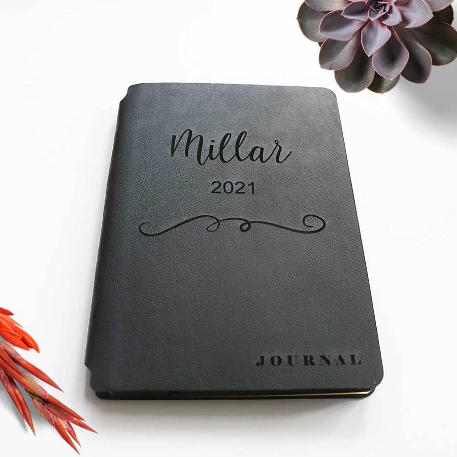 Personalised Leather Journal - Black