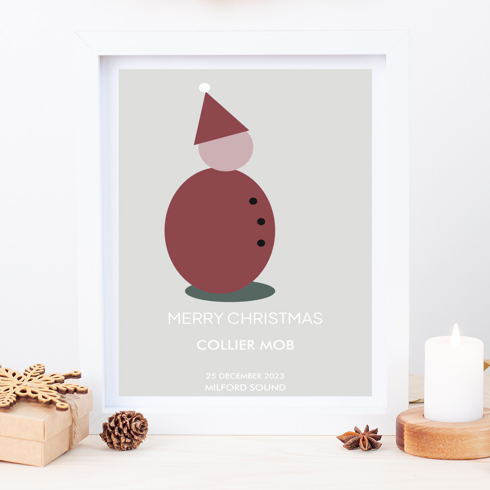 Retro Christmas Poster - Scandi Santa Clause